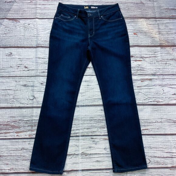 Lee Womens Jeans size 12 Perfect Fit Straight Leg x31” Dark Wash Denim Stretch - Picture 2 of 11